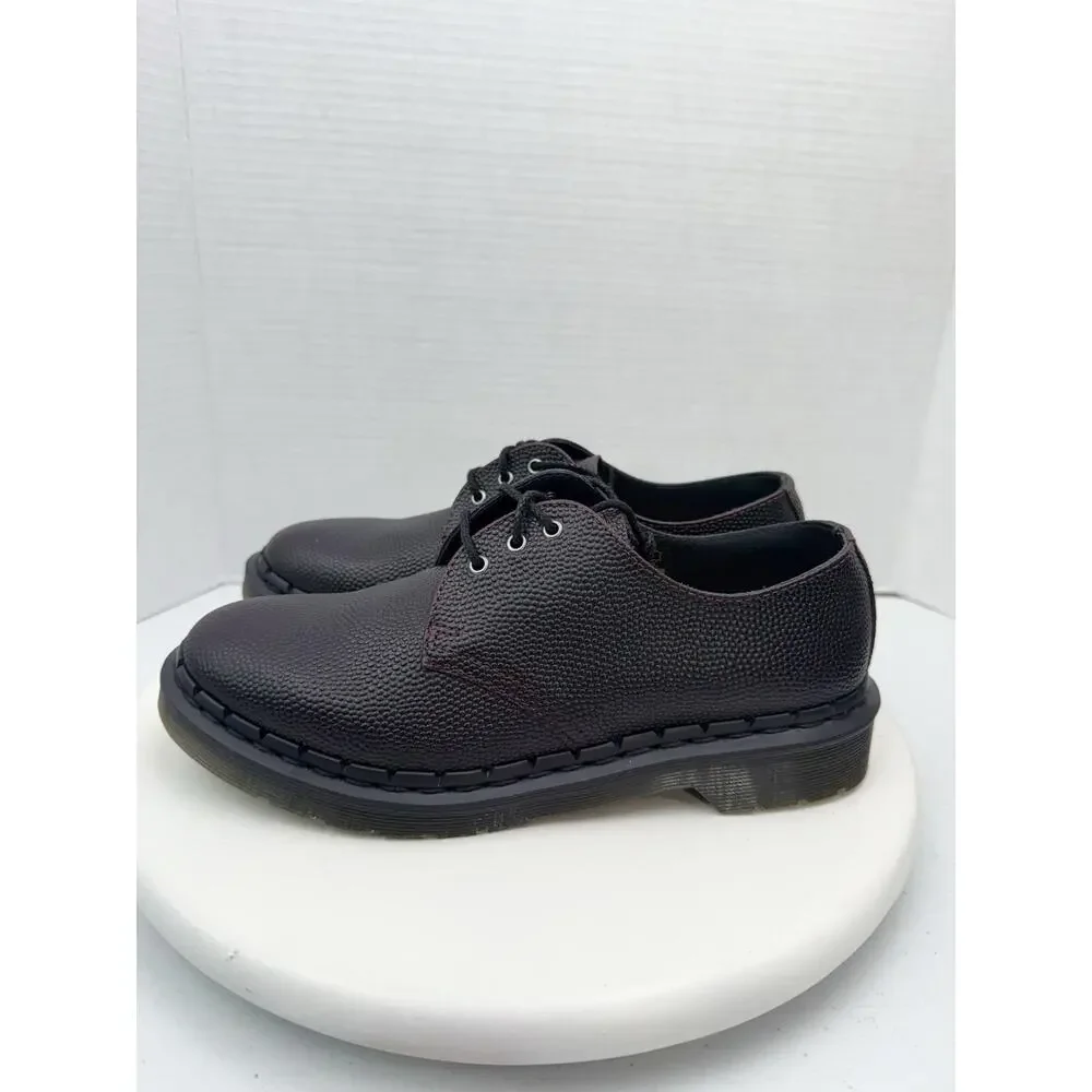 DR. MARTENS 1461 Womens Size 8 Pebble Grain Oxblood‎ Dark Brown Derby Loafers